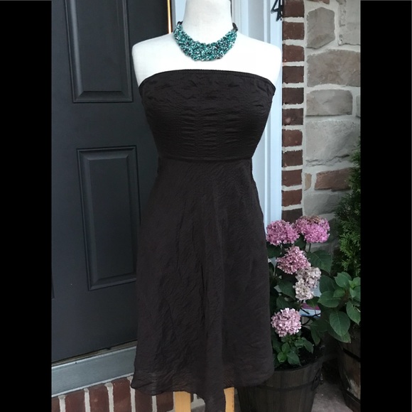 J.Crew Brown strapless dress 2 - Picture 2 of 7